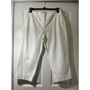 Apt.‎ 9 Maxwell White Stretch Cropped Wide Leg Pants Womens 14 Professional